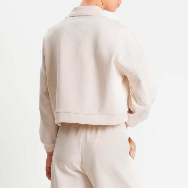 Haveone-Felpa collo polo - panna