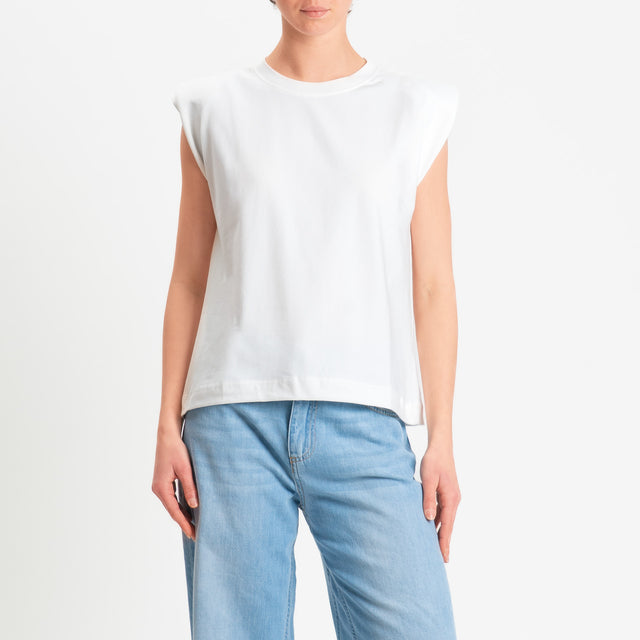 Haveone-T-shirt smanicata con spalline - panna