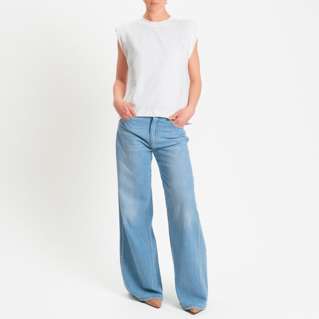 Haveone-T-shirt smanicata con spalline - panna