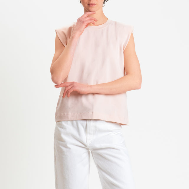 Haveone-T-shirt smanicata con spalline - cipria