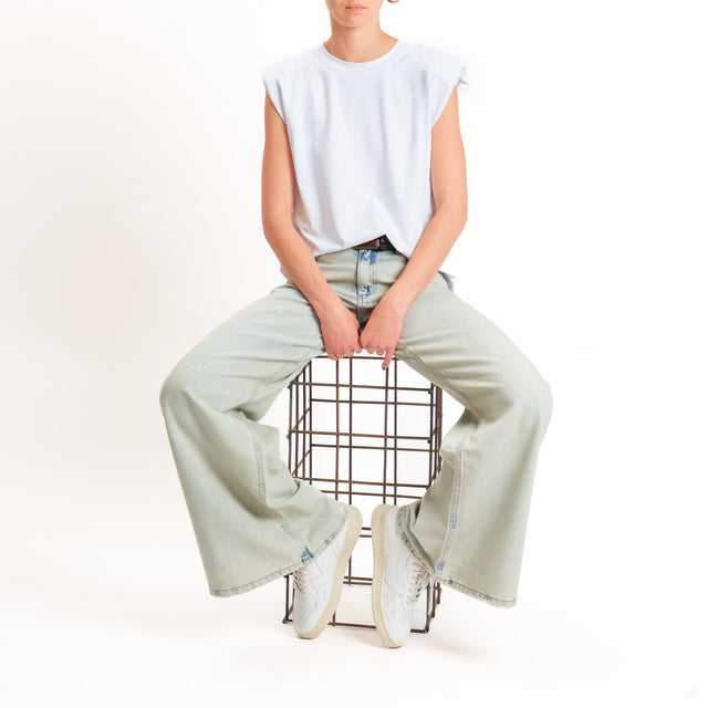 Haveone-T-shirt smanicata con spalline - bianco