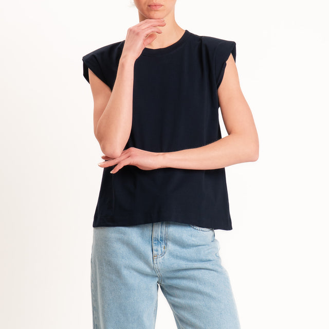 Haveone-T-shirt smanicata con spalline - Blu