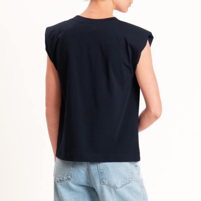 Haveone-T-shirt smanicata con spalline - Blu