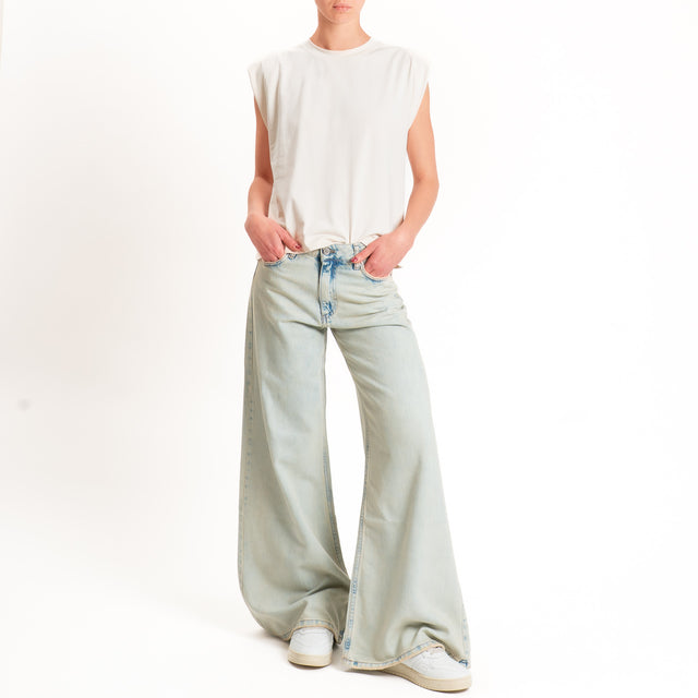 Haveone-T-shirt smanicata con spalline - burro
