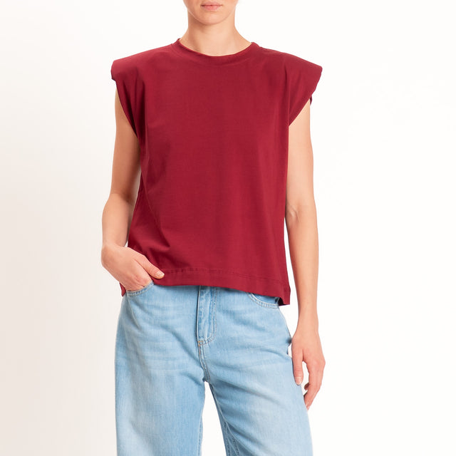 Haveone-T-shirt smanicata con spalline - Bordeaux