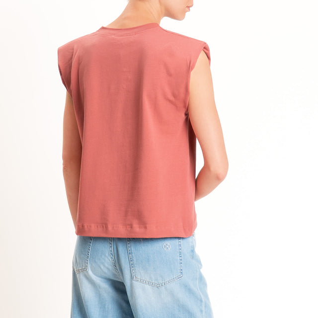 Haveone-T-shirt smanicata con spalline - lipstick