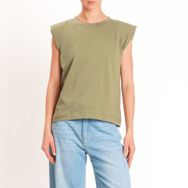 Haveone-T-shirt smanicata con spalline - salvia