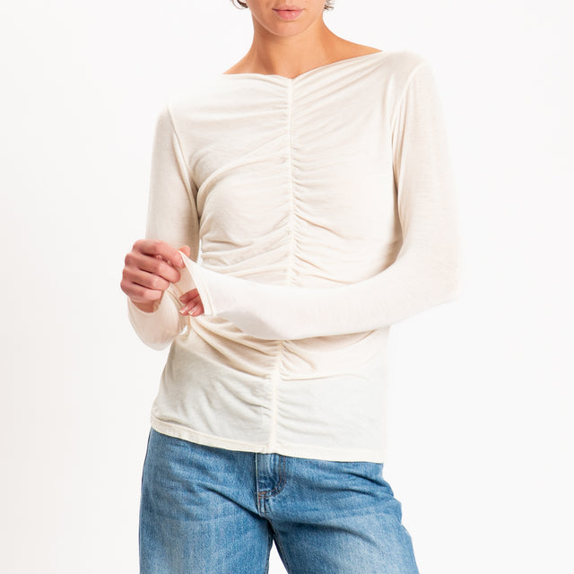 Haveone-T-shirt misto cashmere - burro