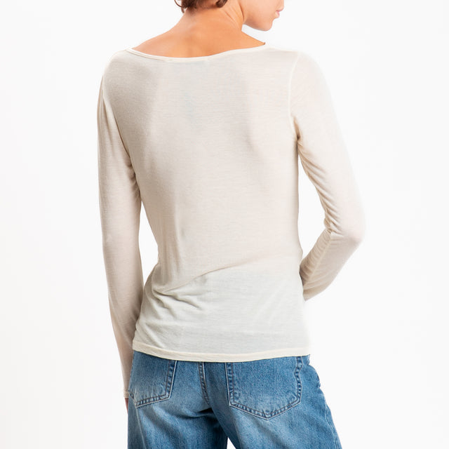 Haveone-T-shirt misto cashmere - burro