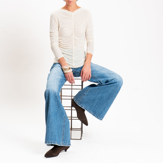 Haveone-T-shirt misto cashmere - burro