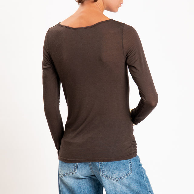 Haveone-T-shirt misto cashmere - moro