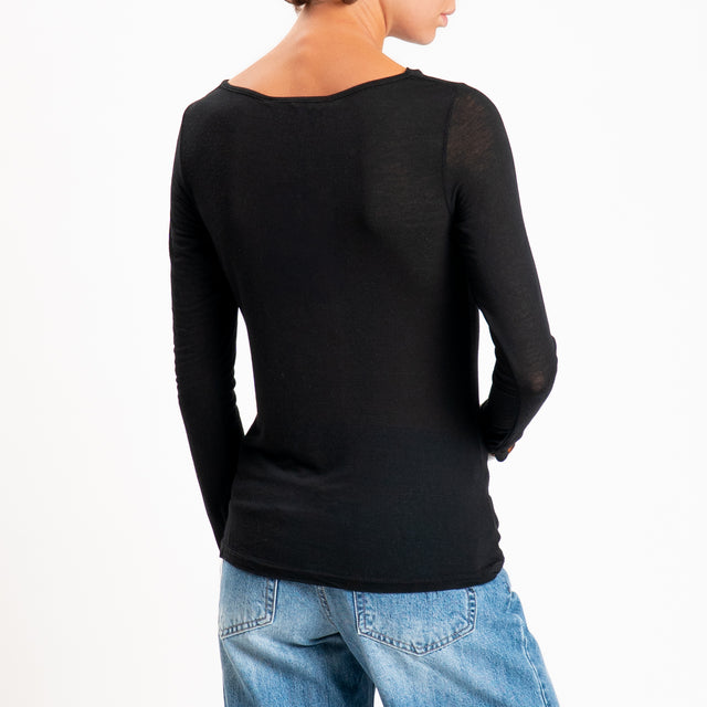 Haveone-T-shirt misto cashmere - nero