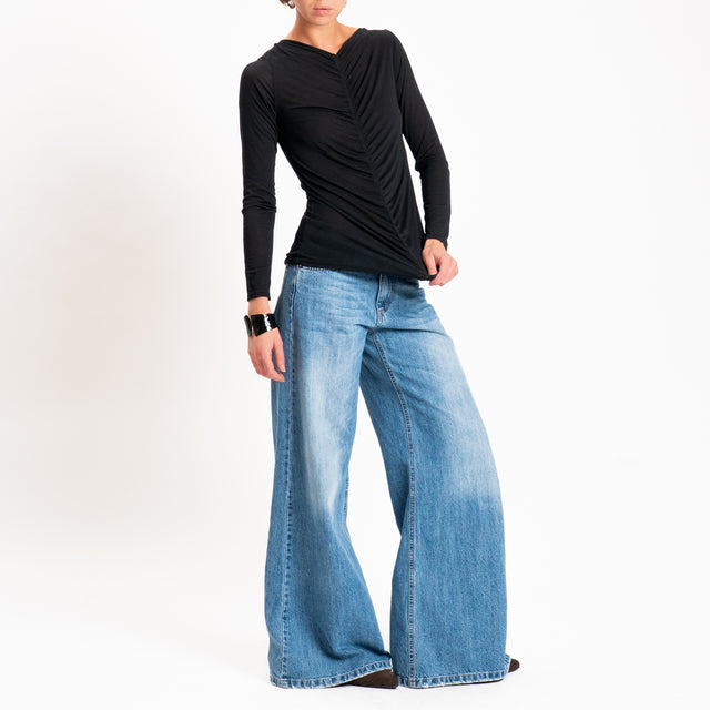 Haveone-T-shirt misto cashmere - nero