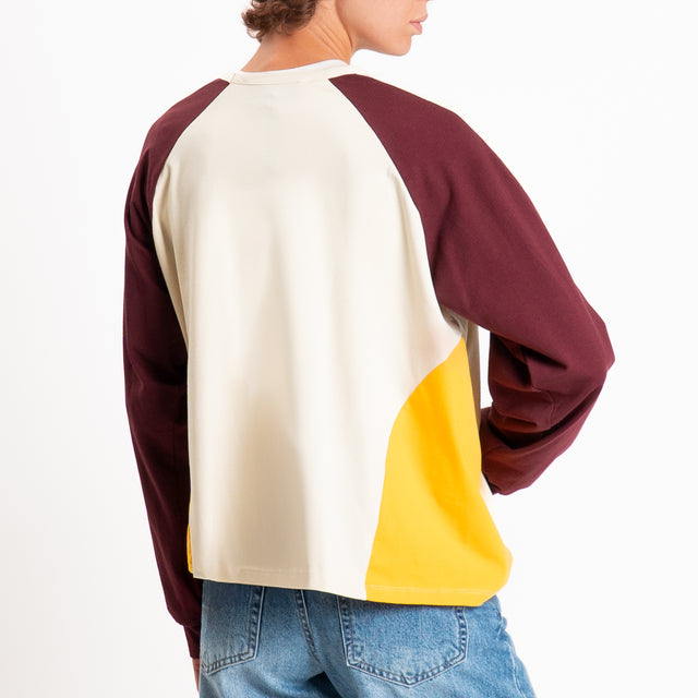 Haveone-Felpa light "24" - bordeaux/burro/giallo