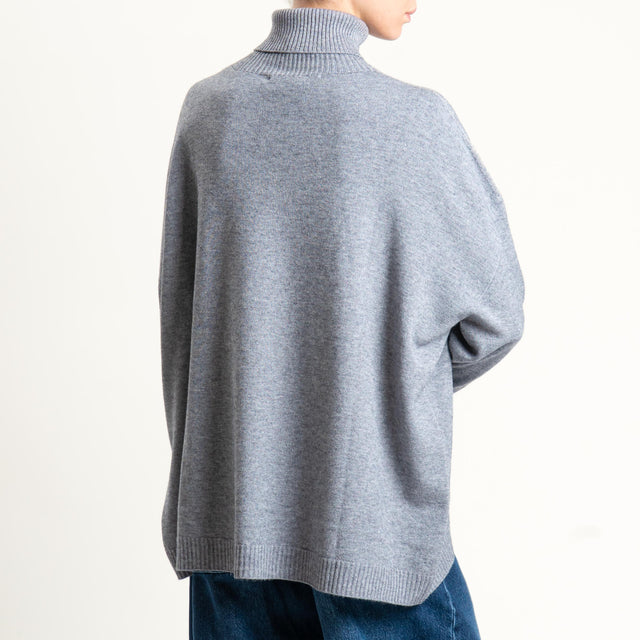 Haveone-Maglia scatola collo alto - grigio