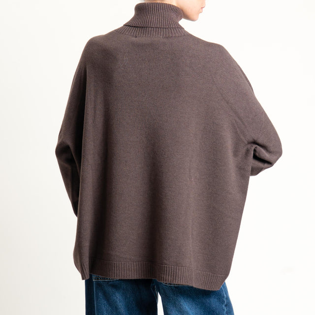 Haveone-Maglia scatola collo alto - moro