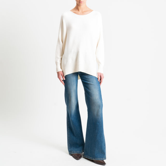 Suéter Haveone con borde acanalado y aberturas laterales - Mantequilla