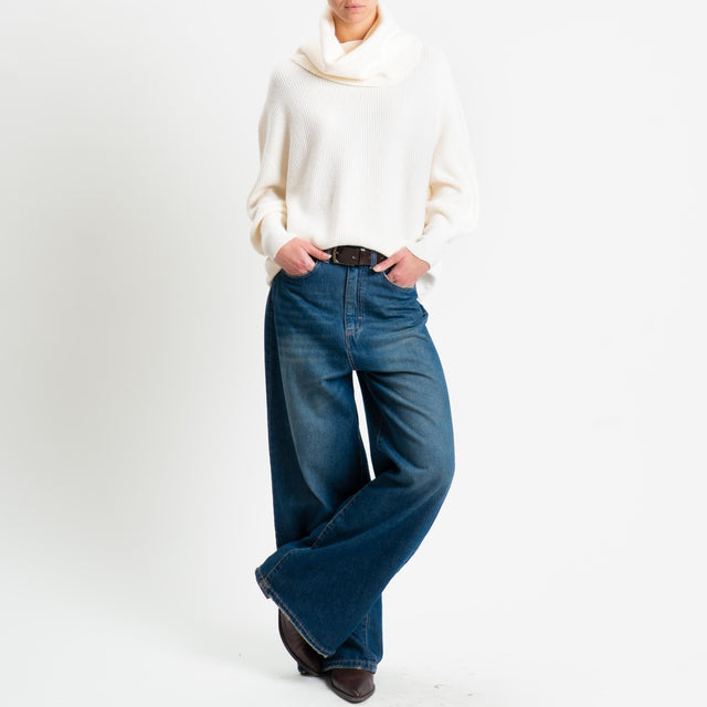 Suéter de cuello vuelto acanalado Haveone - Mantequilla