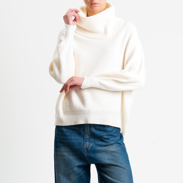 Suéter de cuello vuelto acanalado Haveone - Mantequilla