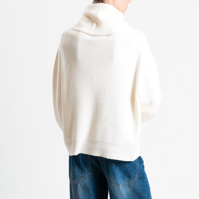 Suéter de cuello vuelto acanalado Haveone - Mantequilla