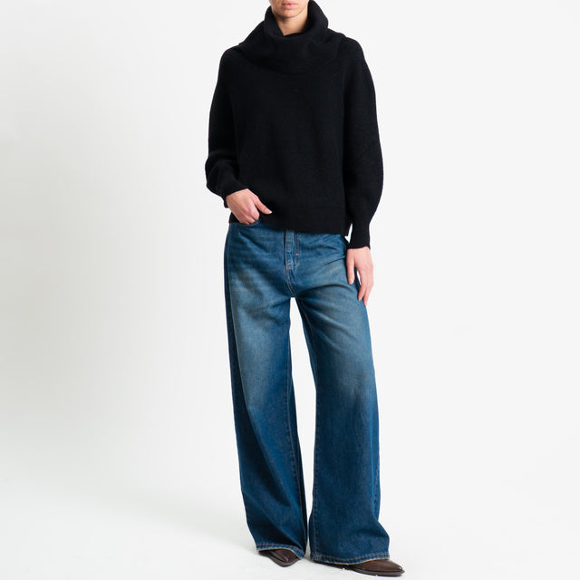 Suéter Haveone con cuello vuelto acanalado - Negro