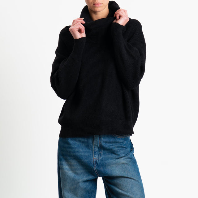 Suéter Haveone con cuello vuelto acanalado - Negro