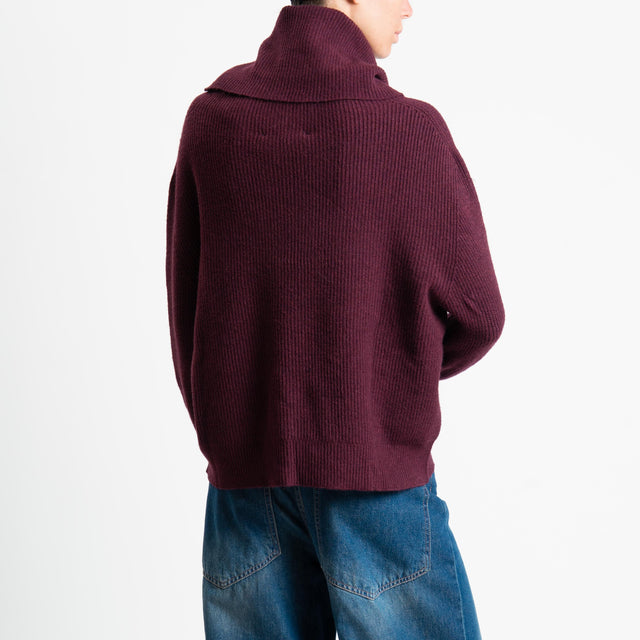 Suéter de cuello vuelto acanalado Haveone - Vino