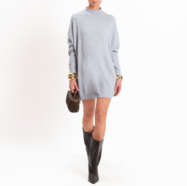 Haveone-Abito in maglia collo montato - perla