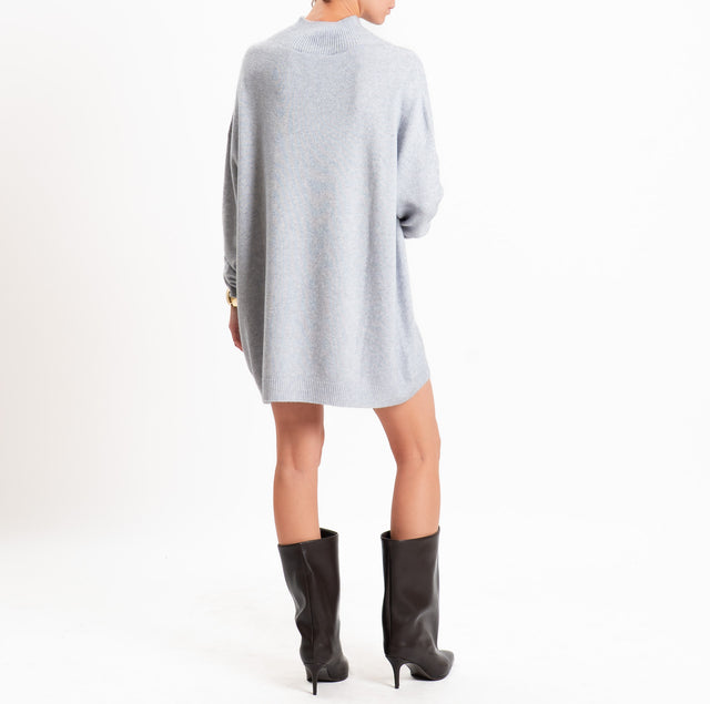 Haveone-Abito in maglia collo montato - perla