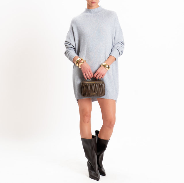 Haveone-Abito in maglia collo montato - perla