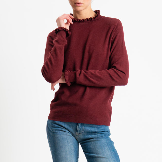Haveone-Maglia bordi rouches - Bordeaux
