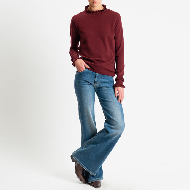 Haveone-Maglia bordi rouches - Bordeaux