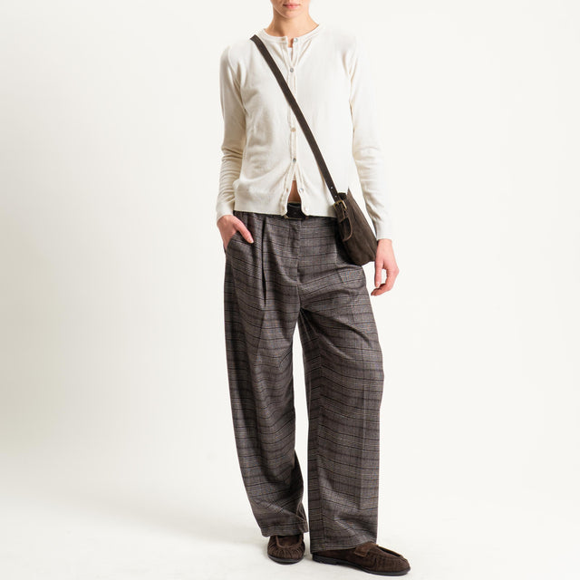 Haveone-Cardigan con bottoni in madreperla - burro