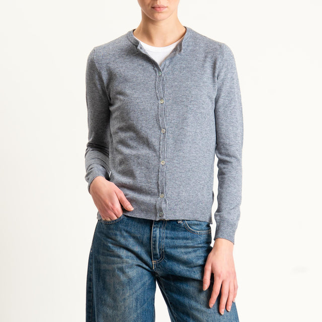 Haveone-Cardigan con bottoni in madreperla - antracite