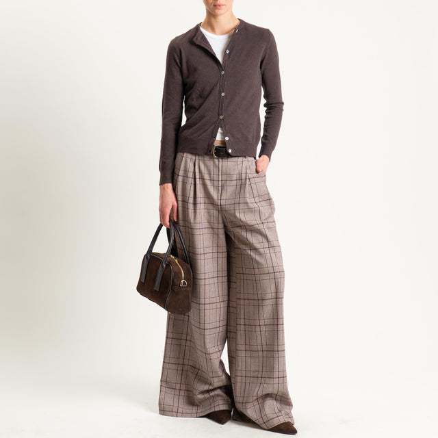 Haveone-Cardigan con bottoni in madreperla - moro