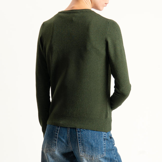 Haveone-Cardigan con bottoni in madreperla - militare