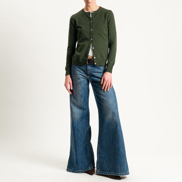 Haveone-Cardigan con bottoni in madreperla - militare