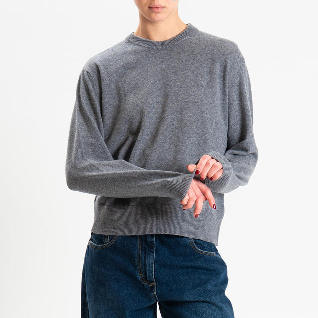 Haveone-Maglia girocollo misto lana - grigio melange