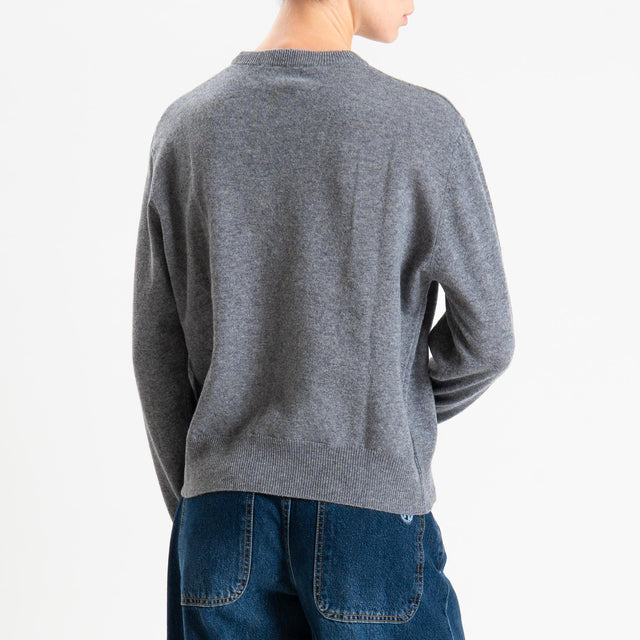 Haveone-Maglia girocollo misto lana - grigio melange