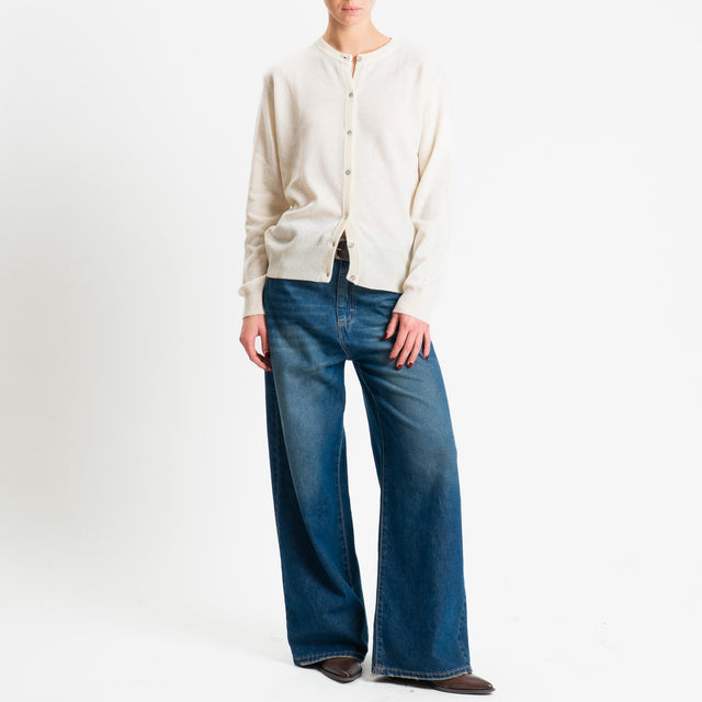 Haveone-Cardigan rebecchina misto lana - ecru'