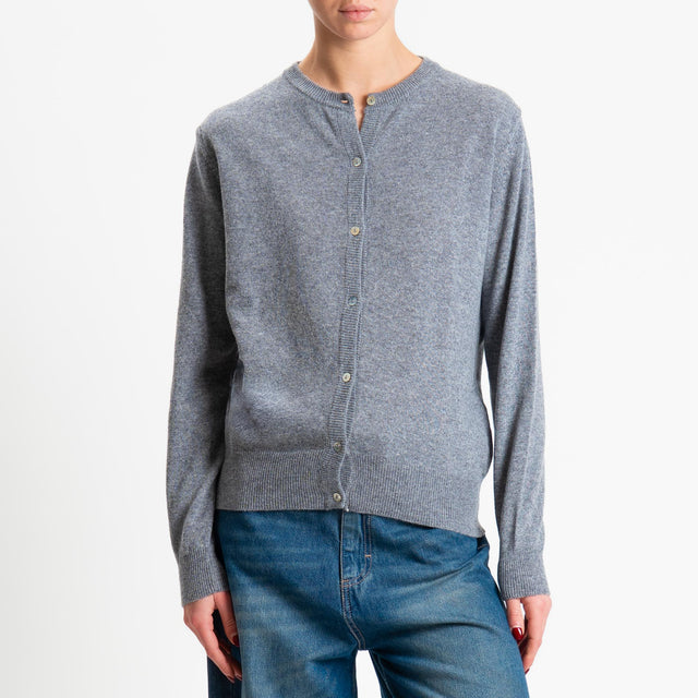 Haveone-Cardigan rebecchina misto lana - grigio melange