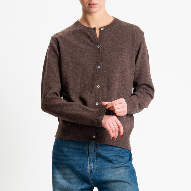 Haveone-Cardigan rebecchina misto lana - moro melange