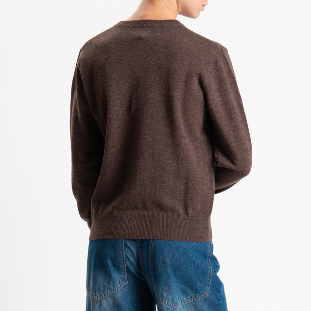 Haveone-Cardigan rebecchina misto lana - moro melange