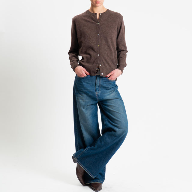 Haveone-Cardigan rebecchina misto lana - moro melange