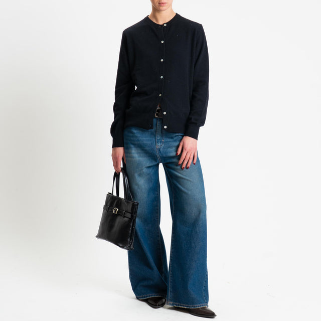 Haveone-Cardigan rebecchina misto lana - nero