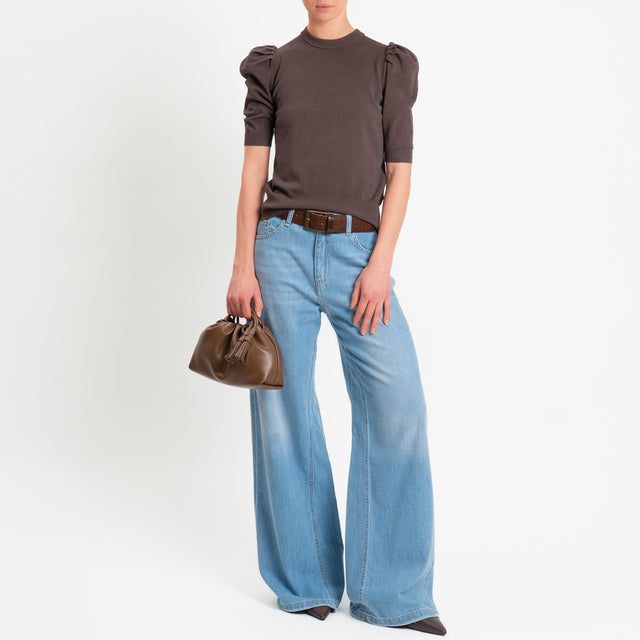 Haveone-Maglia manica sbuffo - moro