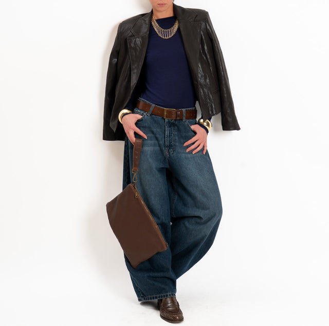 Haveone-T-shirt modal scollo barca - blu