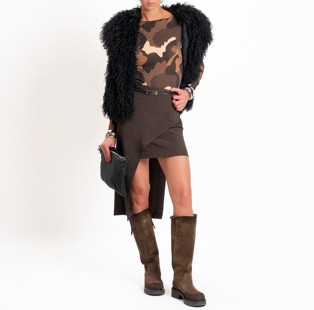 Haveone-T-shirt fantasia in jersey elasticizzato - camouflage militare/moro