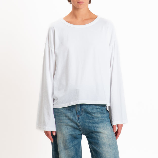 Haveone-T-shirt girocollo manica ampia - bianco