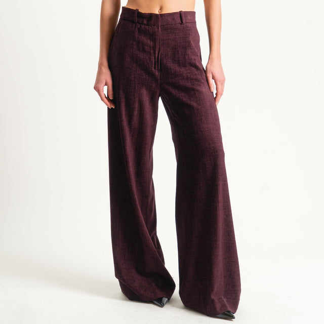 Haveone-Pantalone palazzo ciniglia - Bordeaux